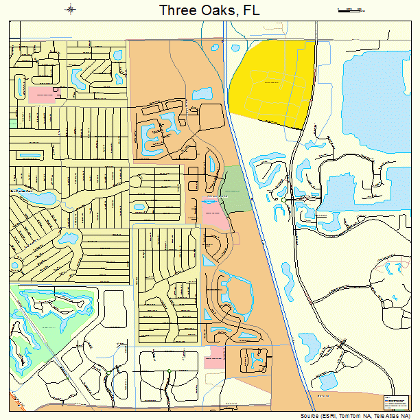 Three Oaks, FL street map