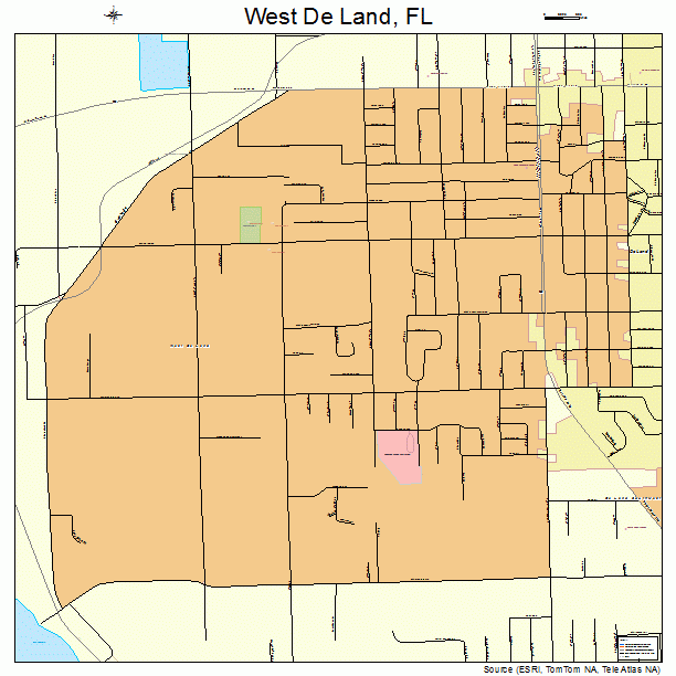 West De Land, FL street map