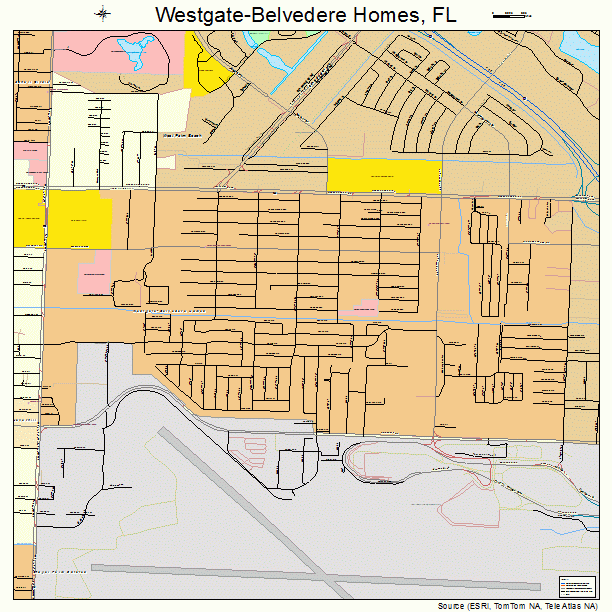 Westgate-Belvedere Homes, FL street map