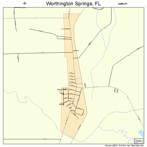 Worthington Springs, FL street map