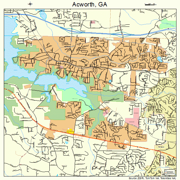 Acworth, GA street map