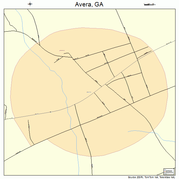 Avera, GA street map