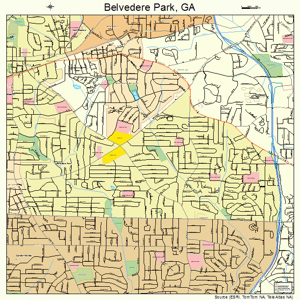 Belvedere Park, GA street map