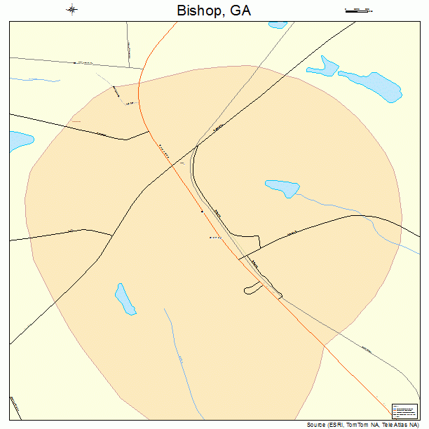 Bishop, GA street map