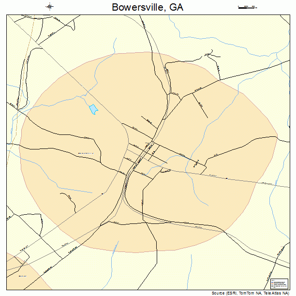 Bowersville, GA street map