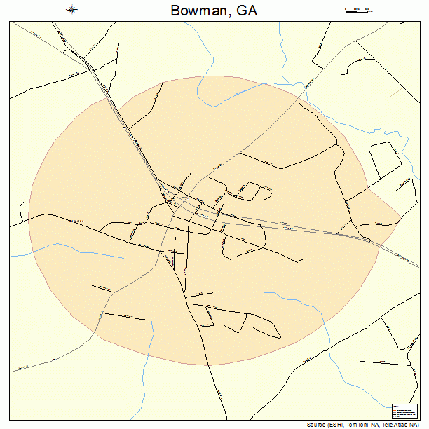 Bowman, GA street map