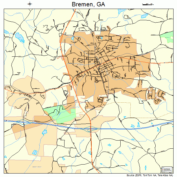 Bremen, GA street map