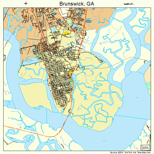 Brunswick, GA street map