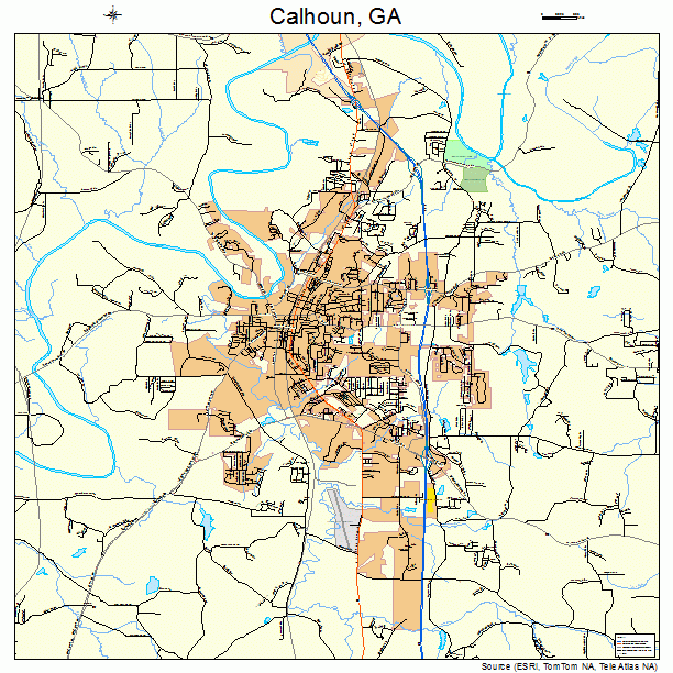 Calhoun, GA street map