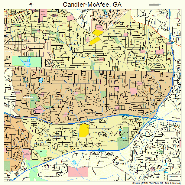 Candler-McAfee, GA street map