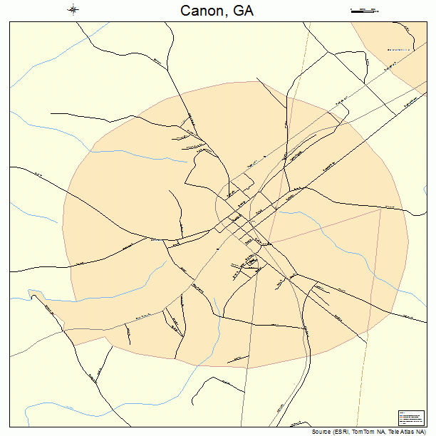 Canon, GA street map