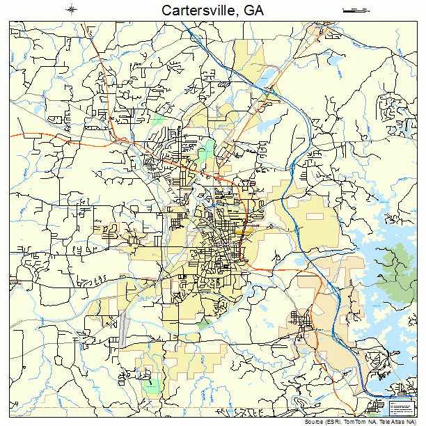 Cartersville, GA street map