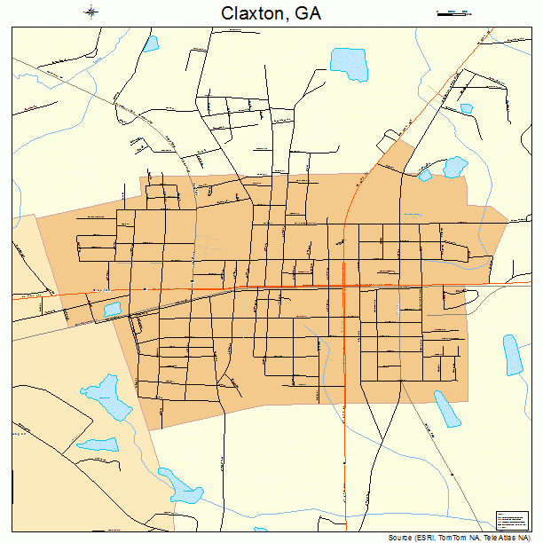 Claxton, GA street map