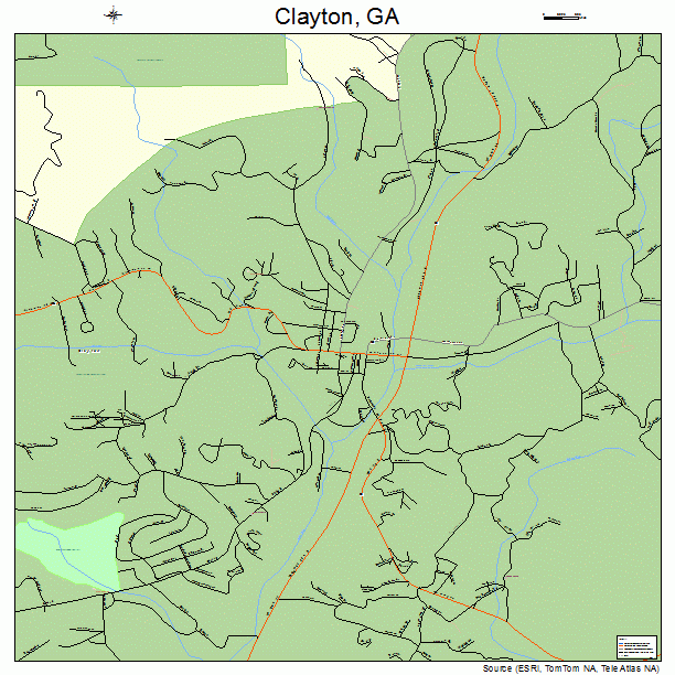 Clayton, GA street map