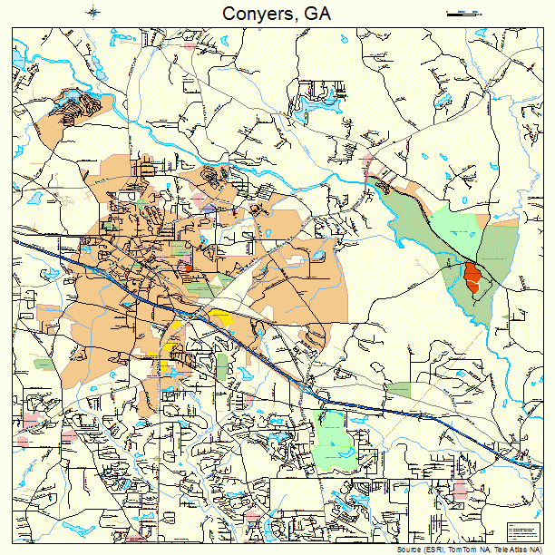 Conyers, GA street map