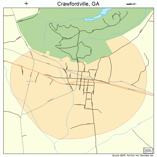 Crawfordville, GA street map