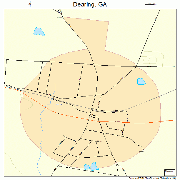 Dearing, GA street map