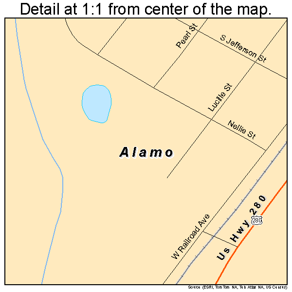 Alamo, Georgia road map detail
