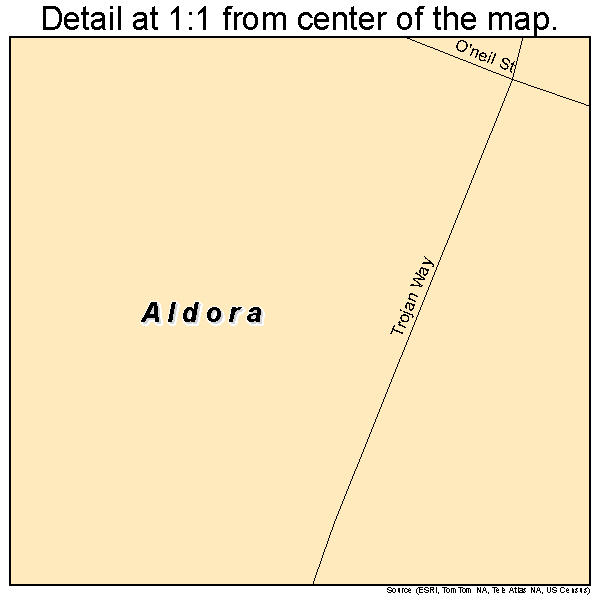 Aldora, Georgia road map detail