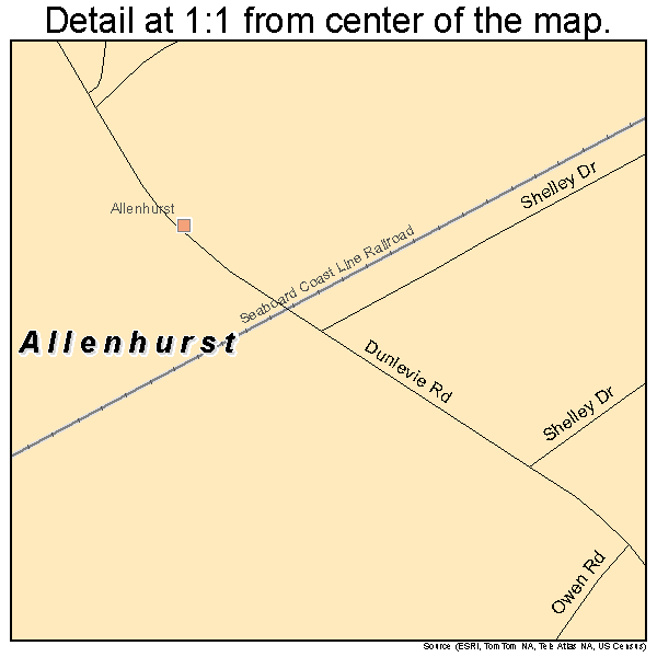 Allenhurst, Georgia road map detail