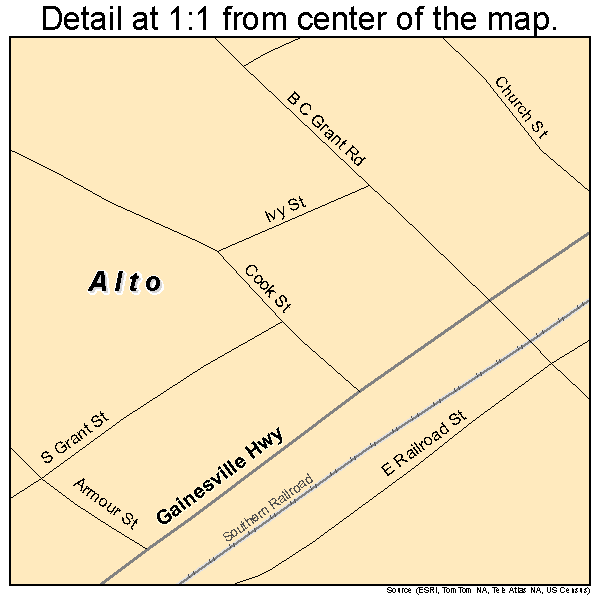 Alto, Georgia road map detail