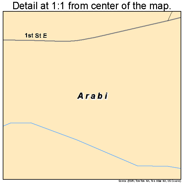 Arabi, Georgia road map detail