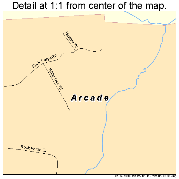 Arcade, Georgia road map detail