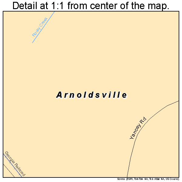 Arnoldsville, Georgia road map detail