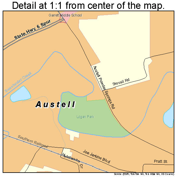 Austell, Georgia road map detail