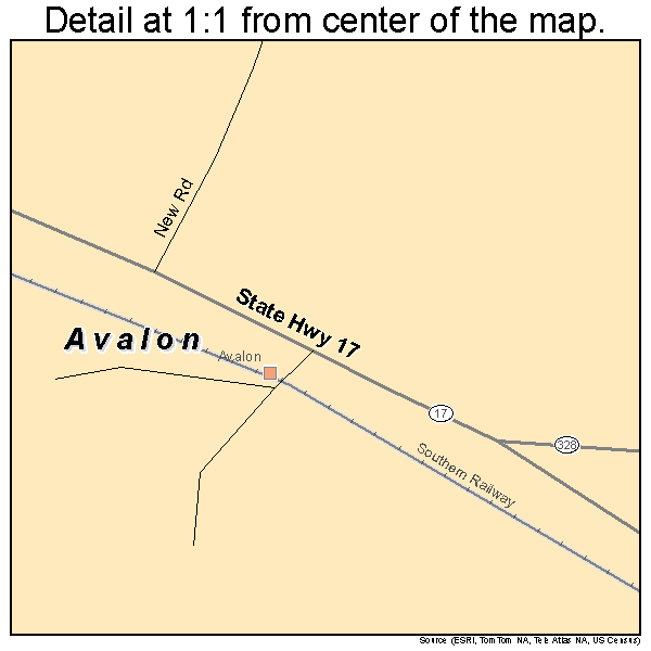Avalon, Georgia road map detail