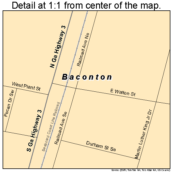 Baconton, Georgia road map detail