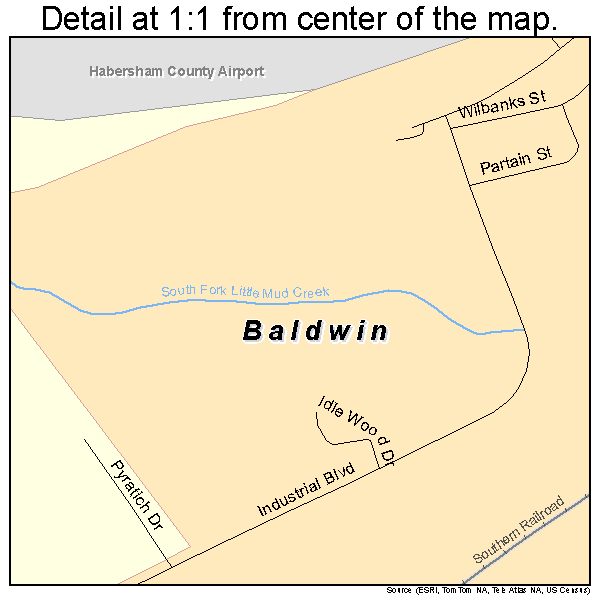 Baldwin, Georgia road map detail