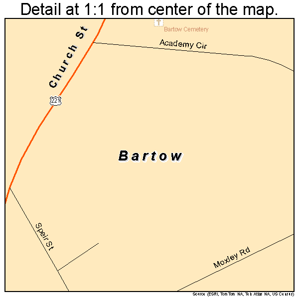 Bartow, Georgia road map detail