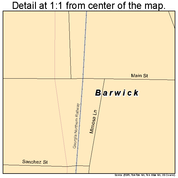 Barwick, Georgia road map detail
