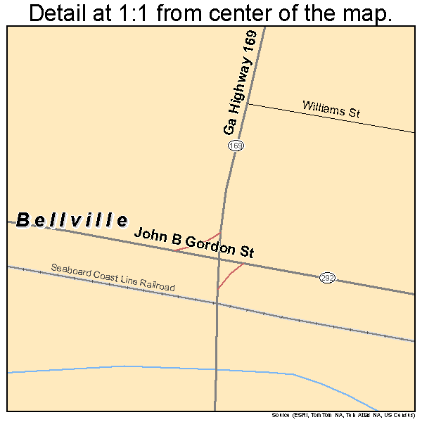 Bellville, Georgia road map detail