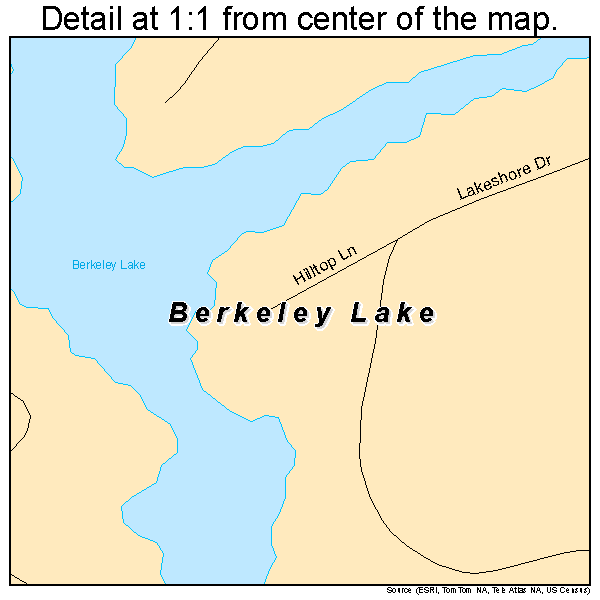 Berkeley Lake, Georgia road map detail