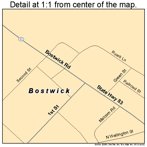 Bostwick, Georgia road map detail
