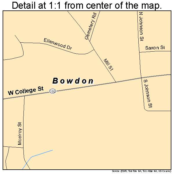 Bowdon, Georgia road map detail