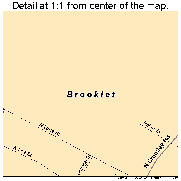 Brooklet, Georgia road map detail