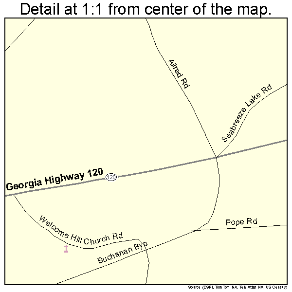 Buchanan, Georgia road map detail