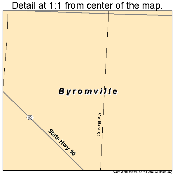 Byromville, Georgia road map detail