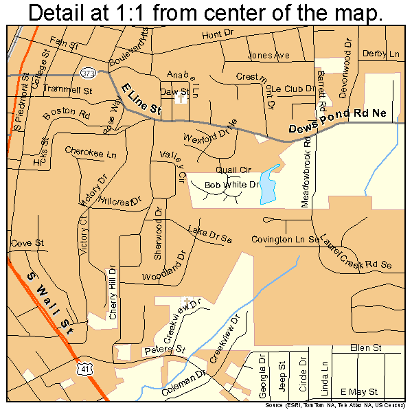 Calhoun, Georgia road map detail