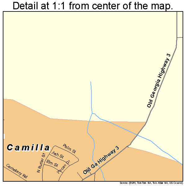 Camilla, Georgia road map detail