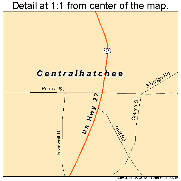Centralhatchee, Georgia road map detail