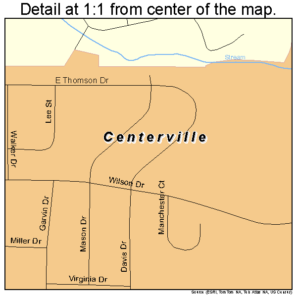 Centerville, Georgia road map detail