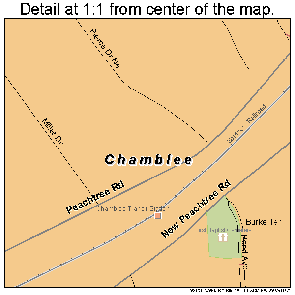 Chamblee, Georgia road map detail
