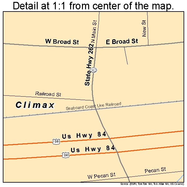 Climax, Georgia road map detail