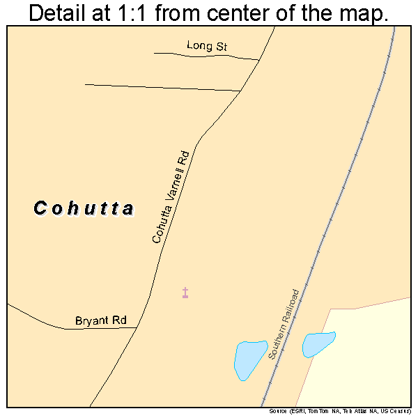Cohutta, Georgia road map detail