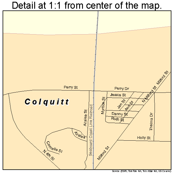 Colquitt, Georgia road map detail