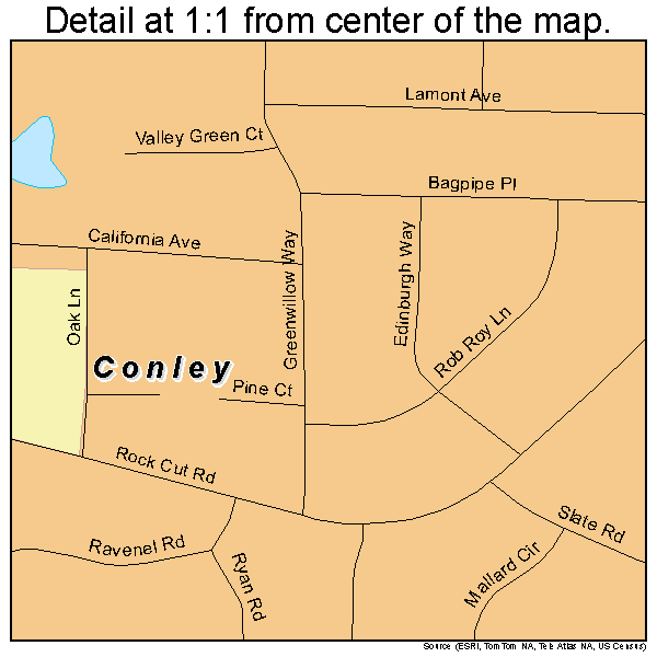 Conley, Georgia road map detail